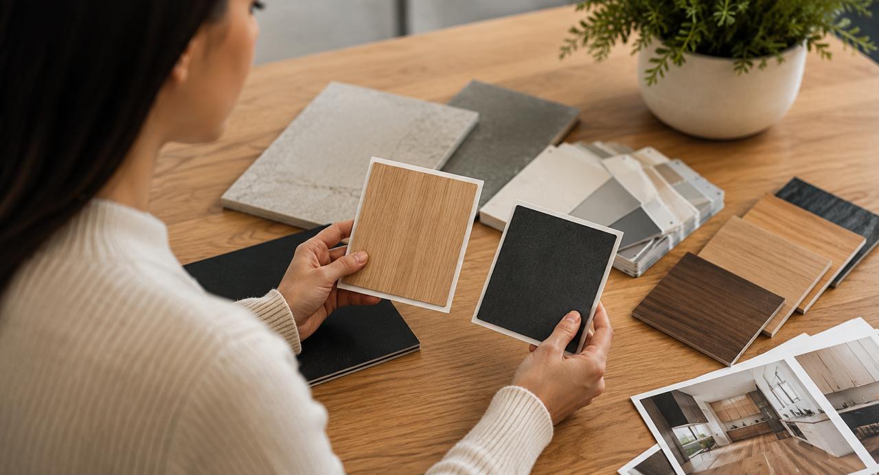 Choosing cladding and finish samples for your container home design