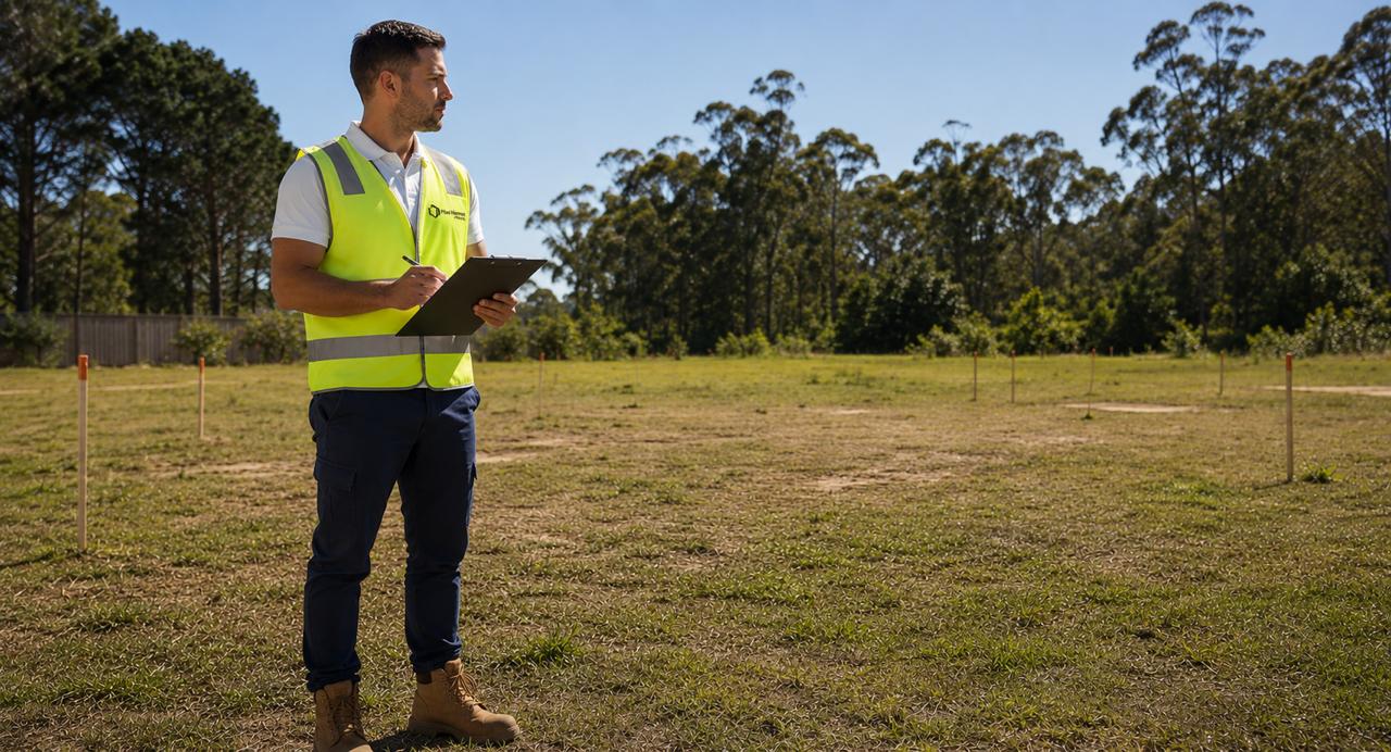 FlexiHomes site assessor evaluating property for container home installation